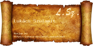 Lukács Szulamit névjegykártya