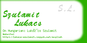 szulamit lukacs business card